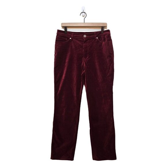 Soft Surroundings Blakely Velveteen Pants in Cabernet Sz 10 - Picture 1 of 8